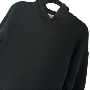 Madewell MWL Terry Cropped Hoodie Womens Small Black Soft Lounge
